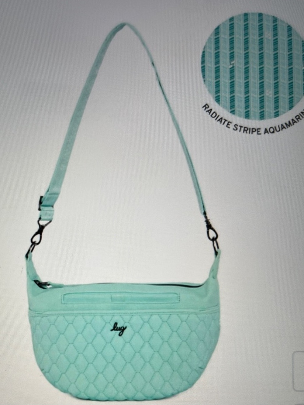 Lug Matte Luxe Vegan Leather Bolero Crossbody. Aquamarine. NWT